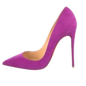 Christian Louboutin Suede Purple Pumps